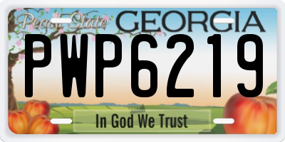 GA license plate PWP6219