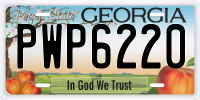 GA license plate PWP6220