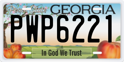 GA license plate PWP6221
