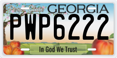 GA license plate PWP6222