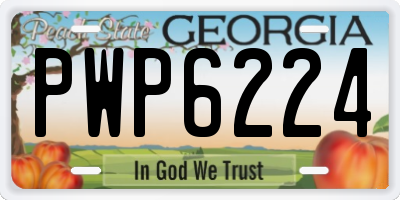 GA license plate PWP6224