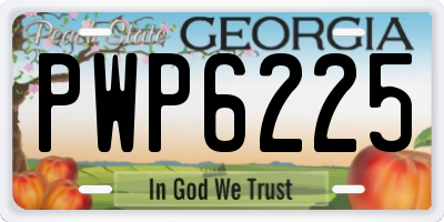GA license plate PWP6225