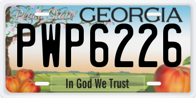 GA license plate PWP6226
