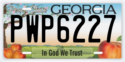 GA license plate PWP6227