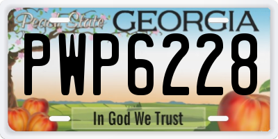 GA license plate PWP6228