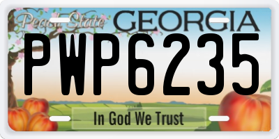 GA license plate PWP6235