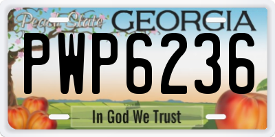 GA license plate PWP6236