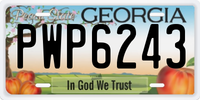 GA license plate PWP6243
