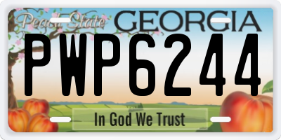 GA license plate PWP6244