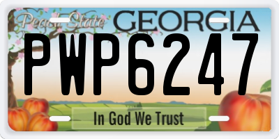 GA license plate PWP6247