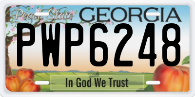 GA license plate PWP6248