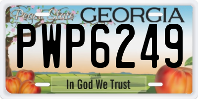 GA license plate PWP6249