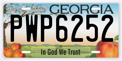 GA license plate PWP6252