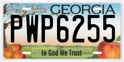 GA license plate PWP6255