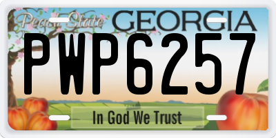 GA license plate PWP6257