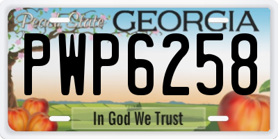 GA license plate PWP6258