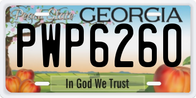 GA license plate PWP6260