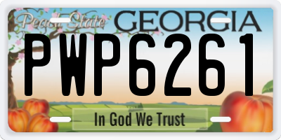 GA license plate PWP6261