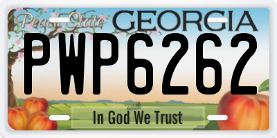 GA license plate PWP6262