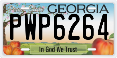 GA license plate PWP6264