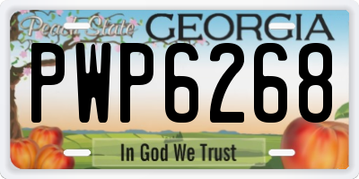 GA license plate PWP6268