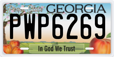 GA license plate PWP6269