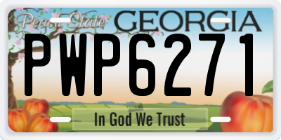 GA license plate PWP6271