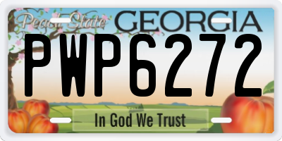 GA license plate PWP6272