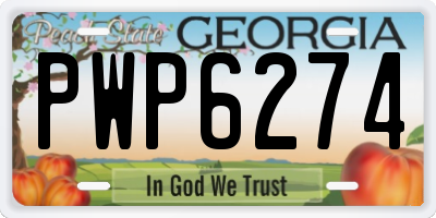 GA license plate PWP6274