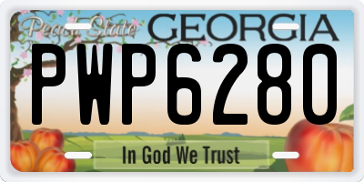 GA license plate PWP6280