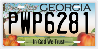 GA license plate PWP6281