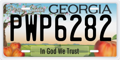 GA license plate PWP6282