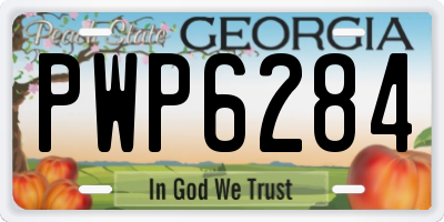 GA license plate PWP6284