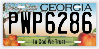 GA license plate PWP6286