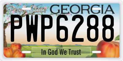 GA license plate PWP6288