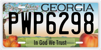 GA license plate PWP6298