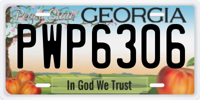 GA license plate PWP6306