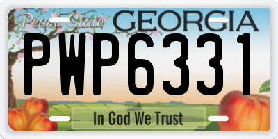 GA license plate PWP6331