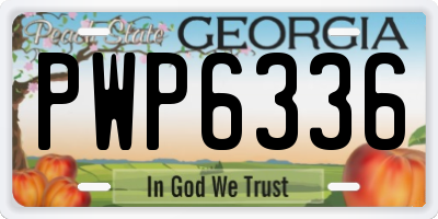 GA license plate PWP6336