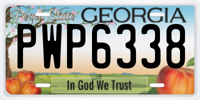 GA license plate PWP6338