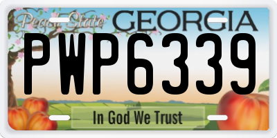 GA license plate PWP6339