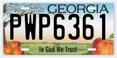 GA license plate PWP6361