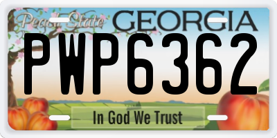 GA license plate PWP6362