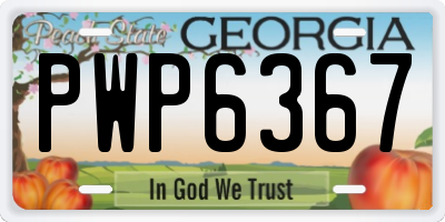 GA license plate PWP6367