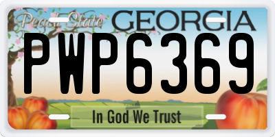 GA license plate PWP6369
