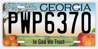 GA license plate PWP6370