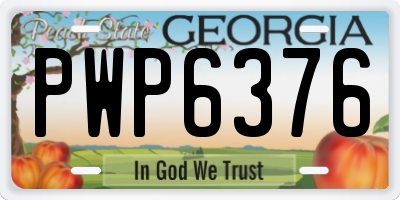 GA license plate PWP6376