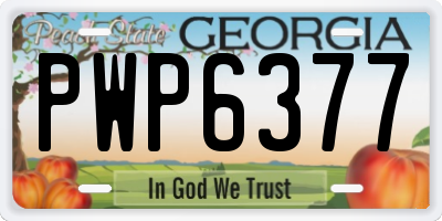 GA license plate PWP6377
