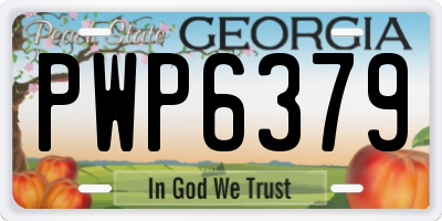 GA license plate PWP6379