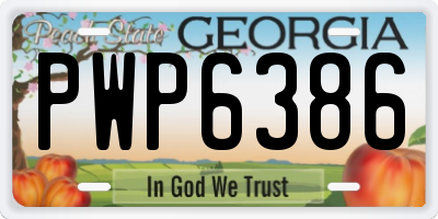 GA license plate PWP6386